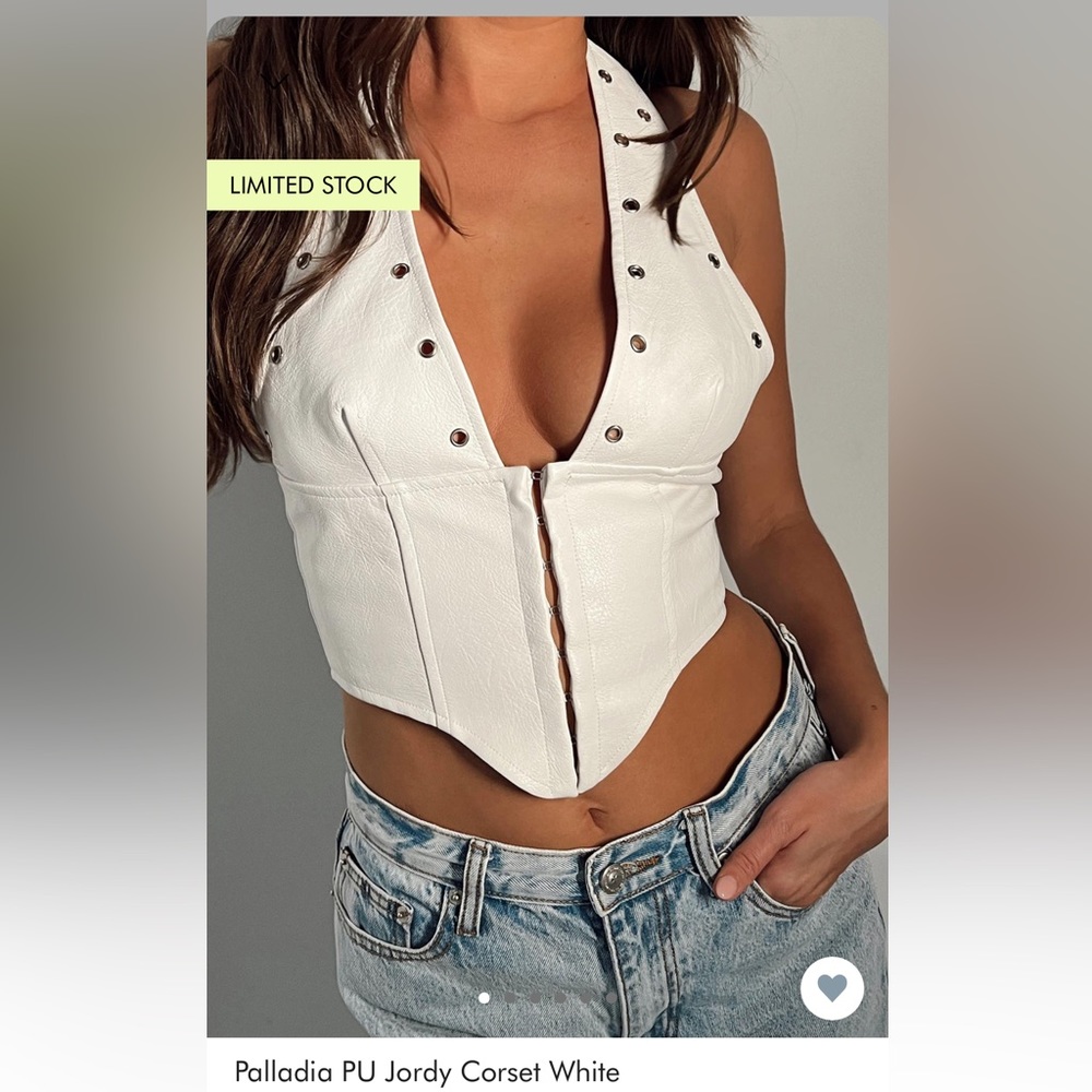 NEVER WORN BRAND NEW palladia PU jordy corset white US6